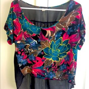 Floral sheer back top
